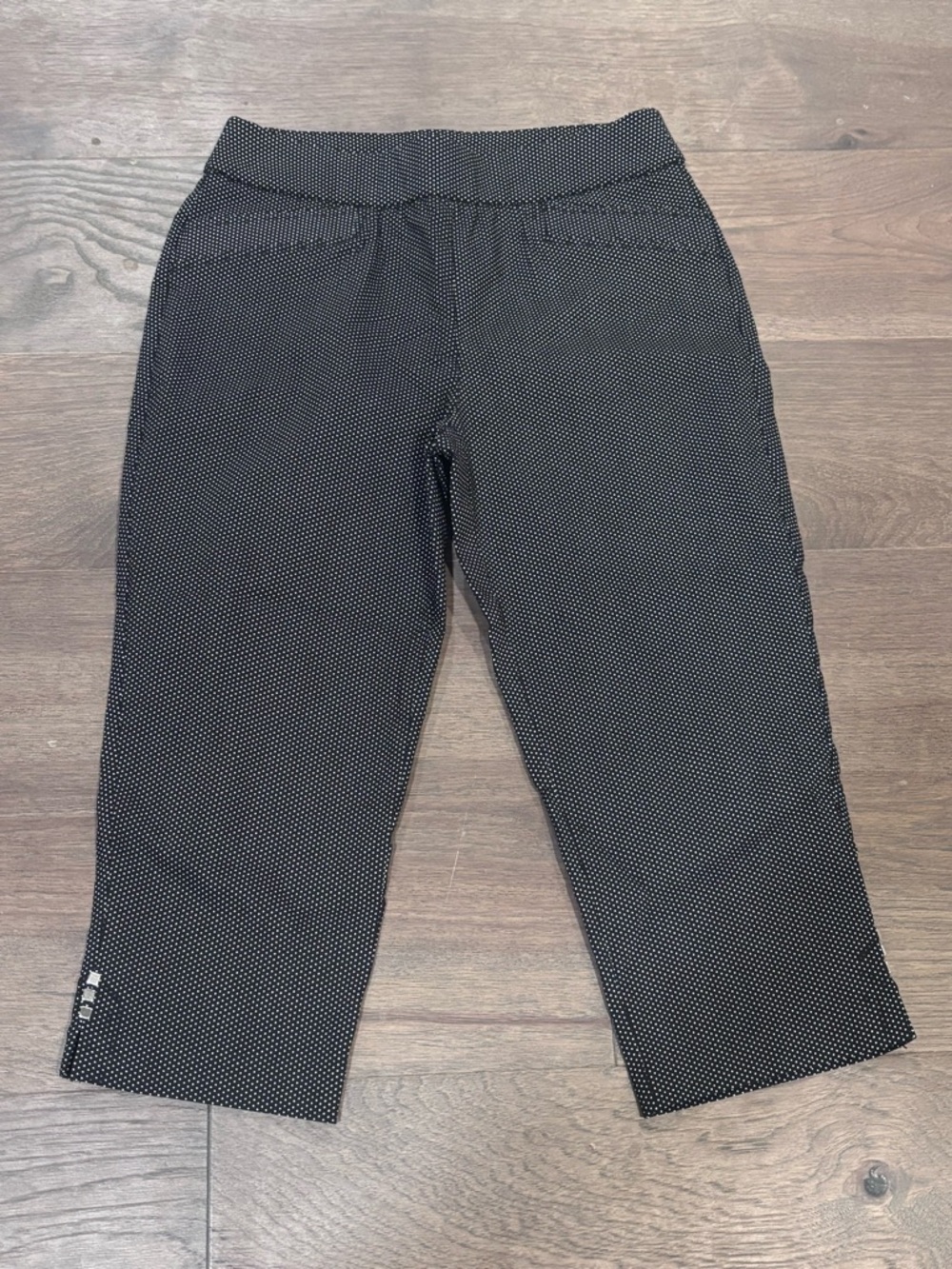 Christopher & Banks Signature Slimming Crop Pants Black And White Dots Size 4